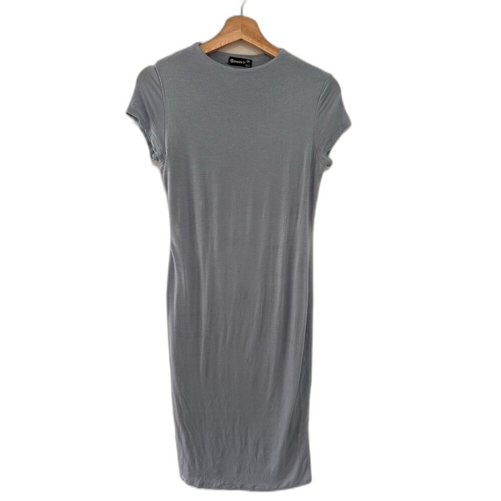 Popular 21 Blue T-Shirt Midi Dress Medium Minimalist Bodycon